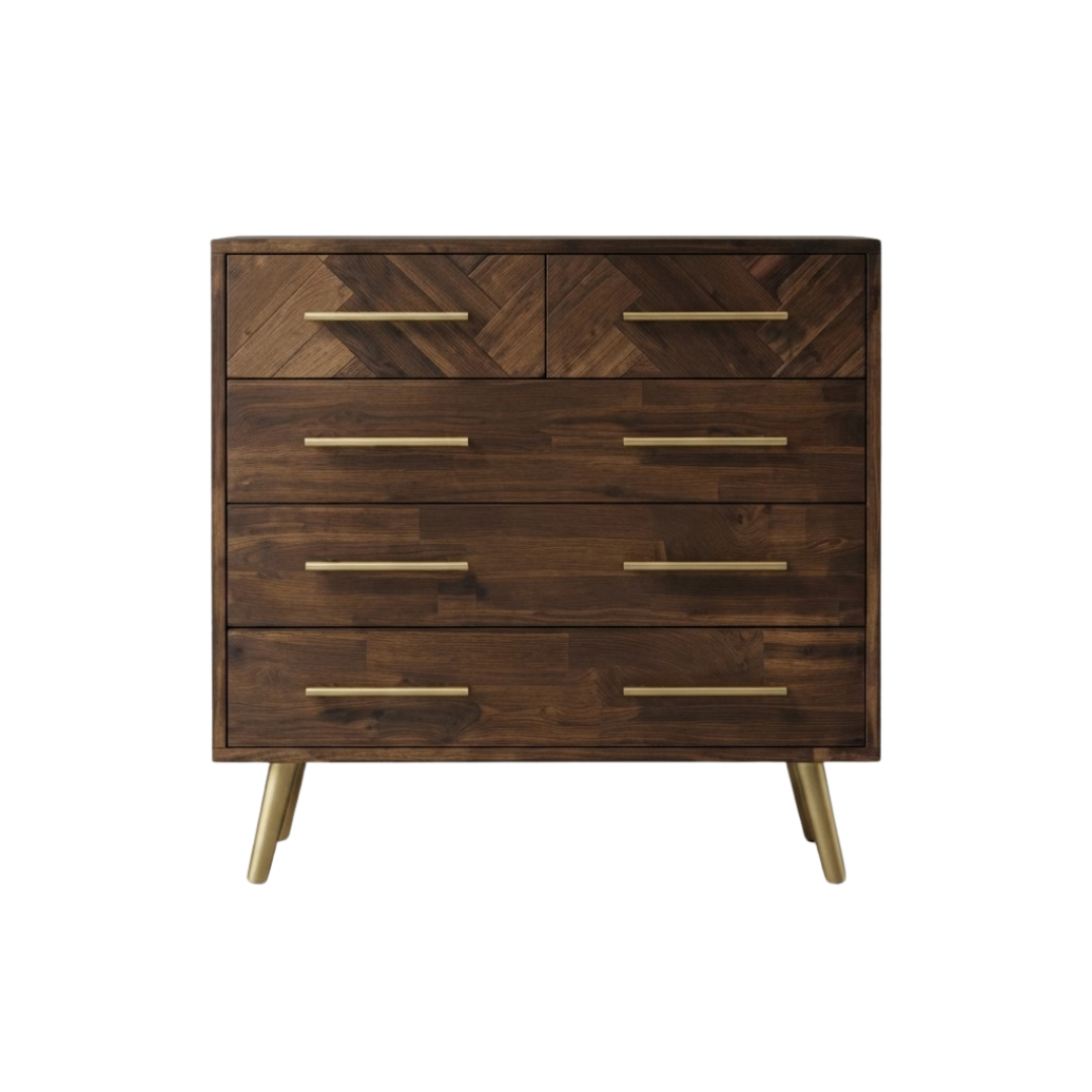 (包送貨安裝 | Delivery and Assembly Included)  A247 北歐實木五桶櫃(Wooden Chest of Drawers)