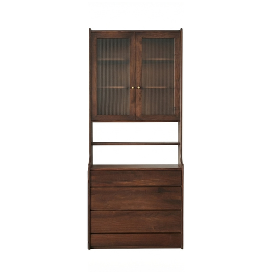 (包送貨安裝 | Delivery and Assembly Included)  A305日式長虹玻璃書櫃 (Reeded glass bookcase)