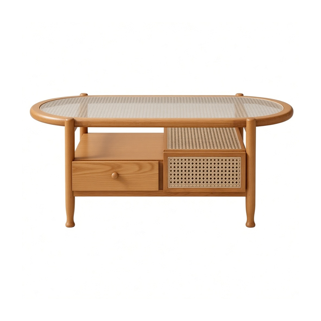 (包送貨安裝 | Delivery and Assembly Included) A364 日式長虹玻璃茶几 (Reeded glass coffee table)