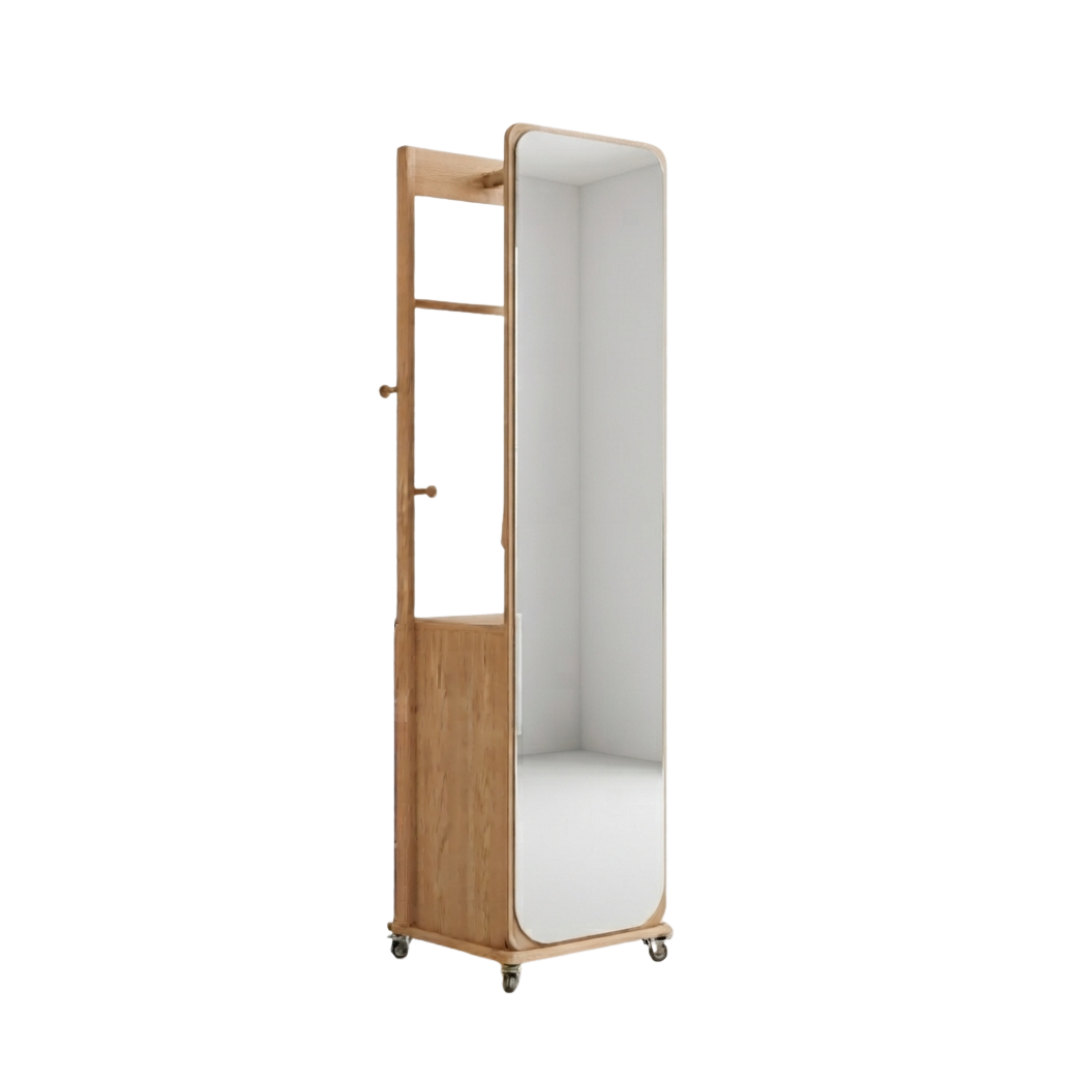 (包送貨安裝 | Delivery and Assembly Included) A371木制旋轉全身鏡 (wooden rotating full-length mirror)