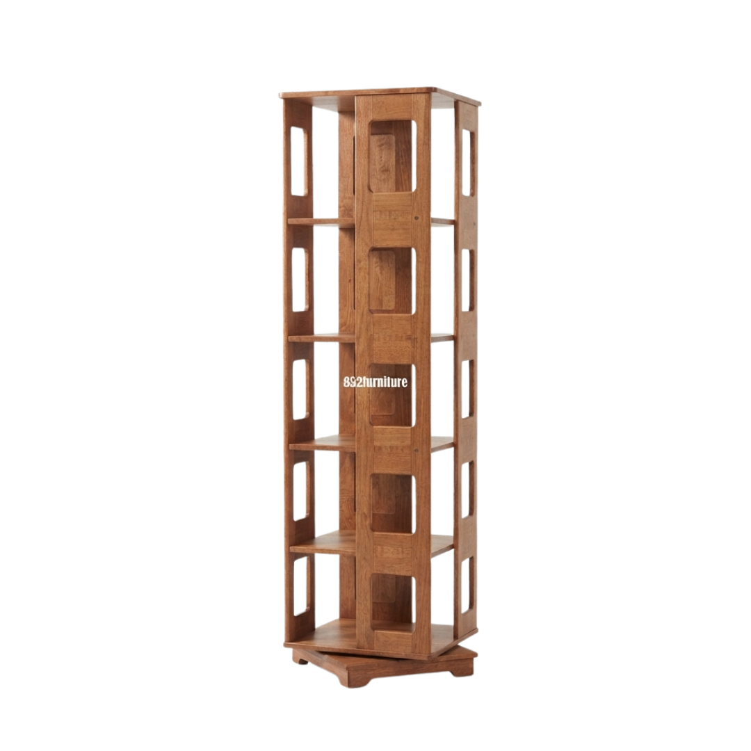(包送貨安裝 | Delivery and Assembly Included) A377 實木旋轉書櫃 (Wooden rotatable bookcase)