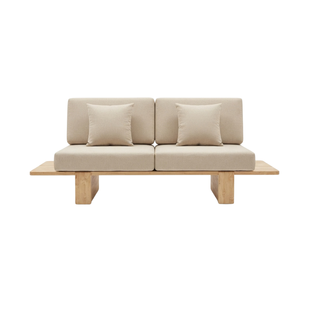 (包送貨安裝 | Delivery and Assembly Included) A386 日式布藝梳化 (solid wood sofa)