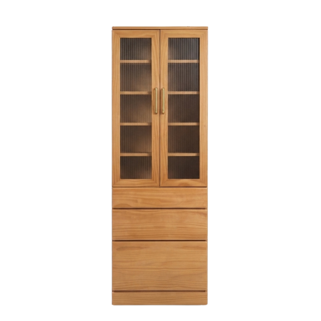 (包送貨安裝 | Delivery and Assembly Included) A415 日式長虹玻璃書櫃 (Reeded Glass Bookcase)