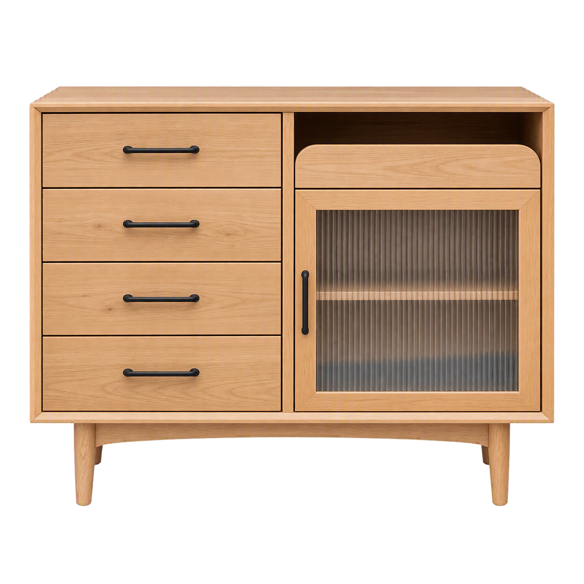 (包送貨安裝 | Delivery and Assembly Included) A437日式玻璃餐櫃 (Reeded glass sideboard)