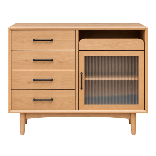 (包送貨安裝 | Delivery and Assembly Included) A437日式玻璃餐櫃 (Reeded glass sideboard)
