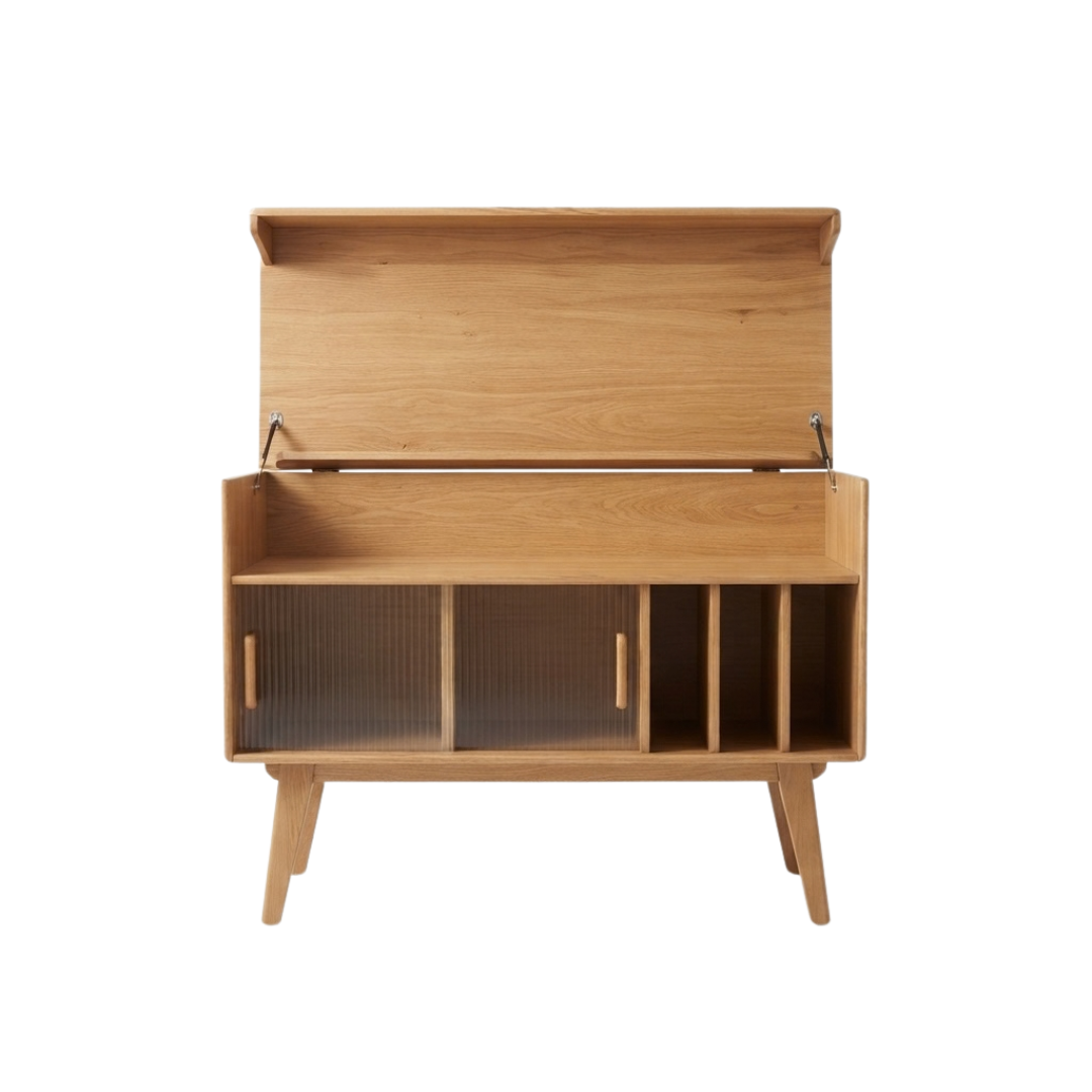 (包送貨安裝 | Delivery and Assembly Included) A485原木音響櫃 (HI-FI櫃) Wooden audio cabinet