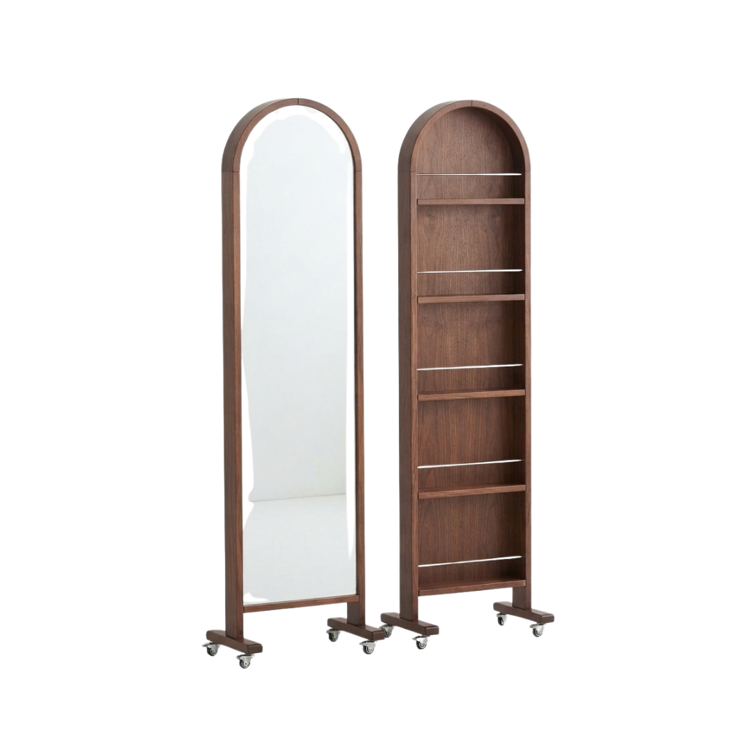 (包送貨安裝 | Delivery and Assembly Included) A494木制旋轉全身鏡 (wooded rotating full-length mirror)