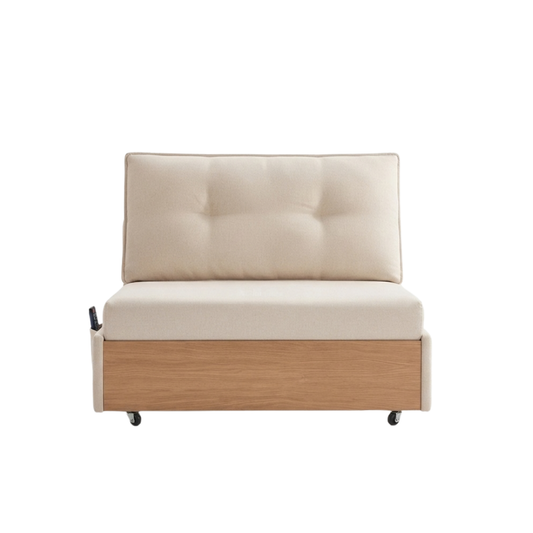 (包送貨安裝 | Delivery and Assembly Included) A495日式布藝梳化床 (wooden fabric sofa bed)