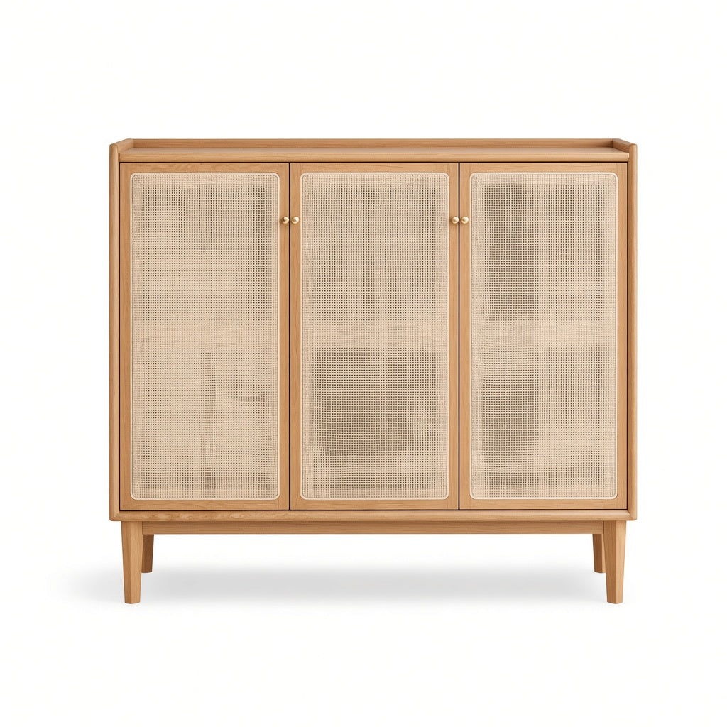 (包送貨安裝 | Delivery and Assembly Included) A586藤織面三門鞋櫃 (rattan shoe cabinet)