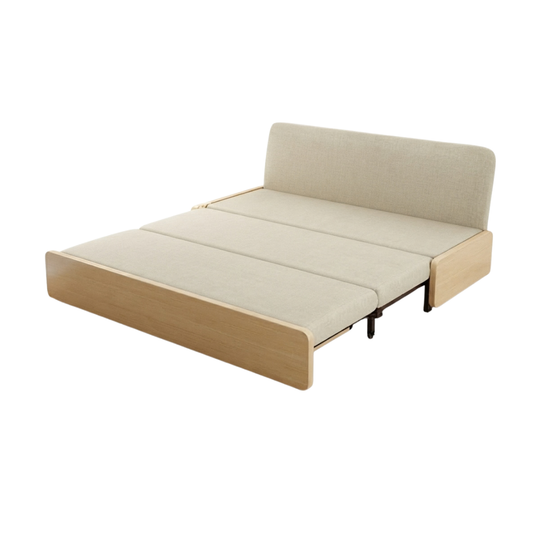 (包送貨安裝 | Delivery and Assembly Included) A635日式布藝梳化床 (Wooden fabric sofa bed)