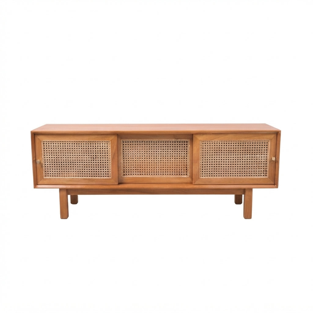 (包送貨安裝 | Delivery and Assembly Included)  A016 藤織面趟門電視櫃 (tv cabinet)