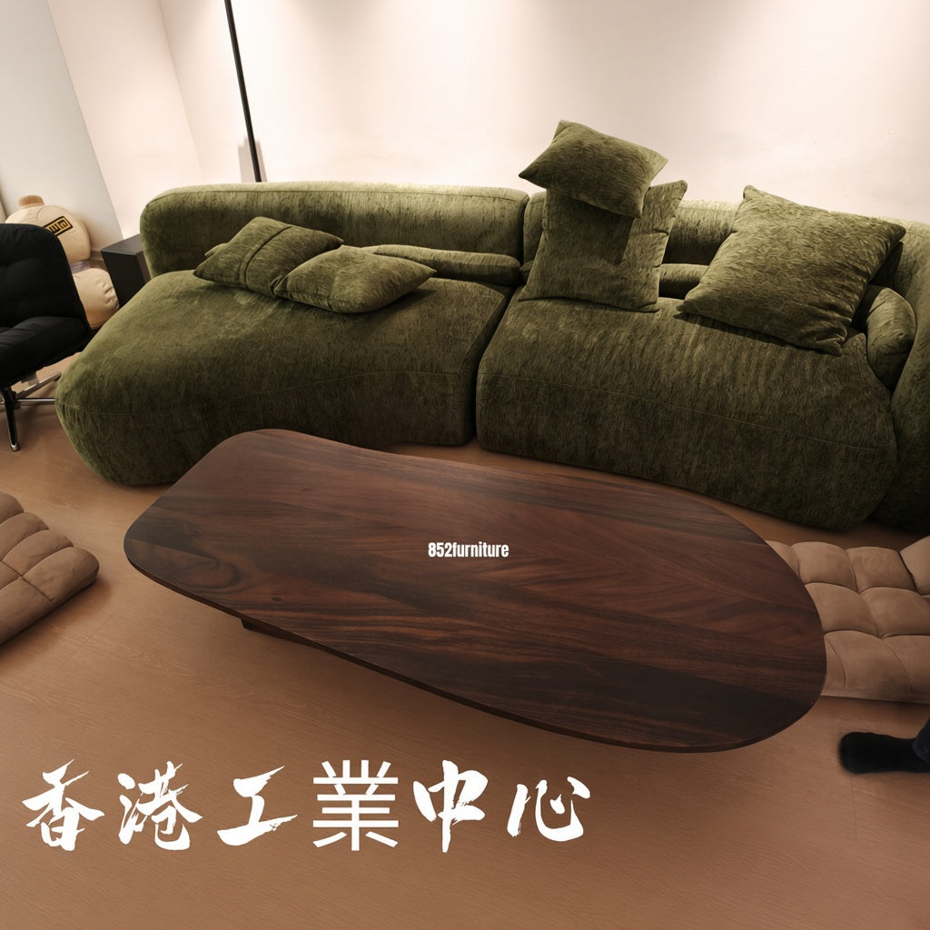 (包送貨安裝  Delivery and Assembly Included) A628胡桃木不規則茶几(Walnut irregular coffee table)