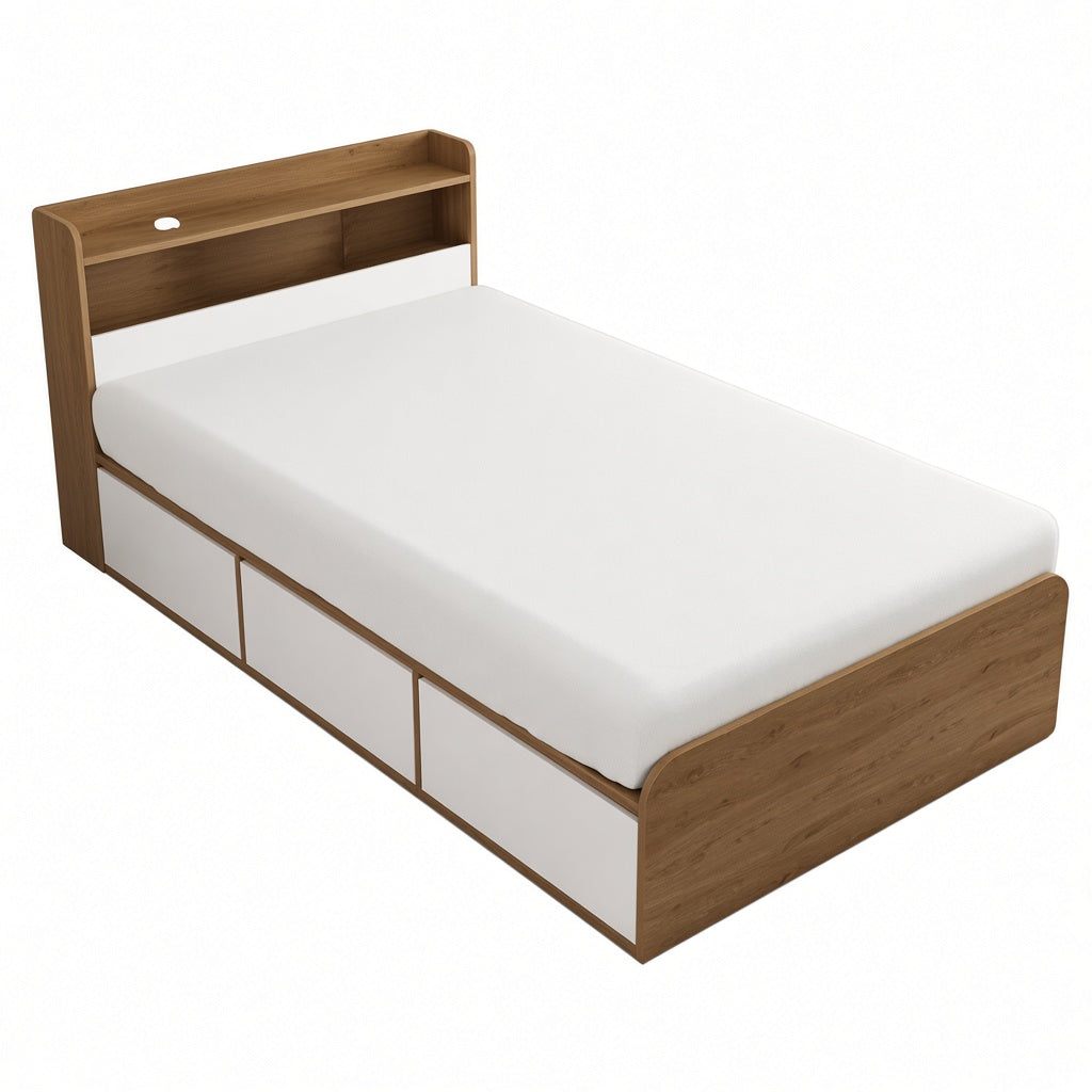 (包送貨安裝 | Delivery and Assembly Included) A637 木制櫃筒大床 (Wooden cabinet-style bed)